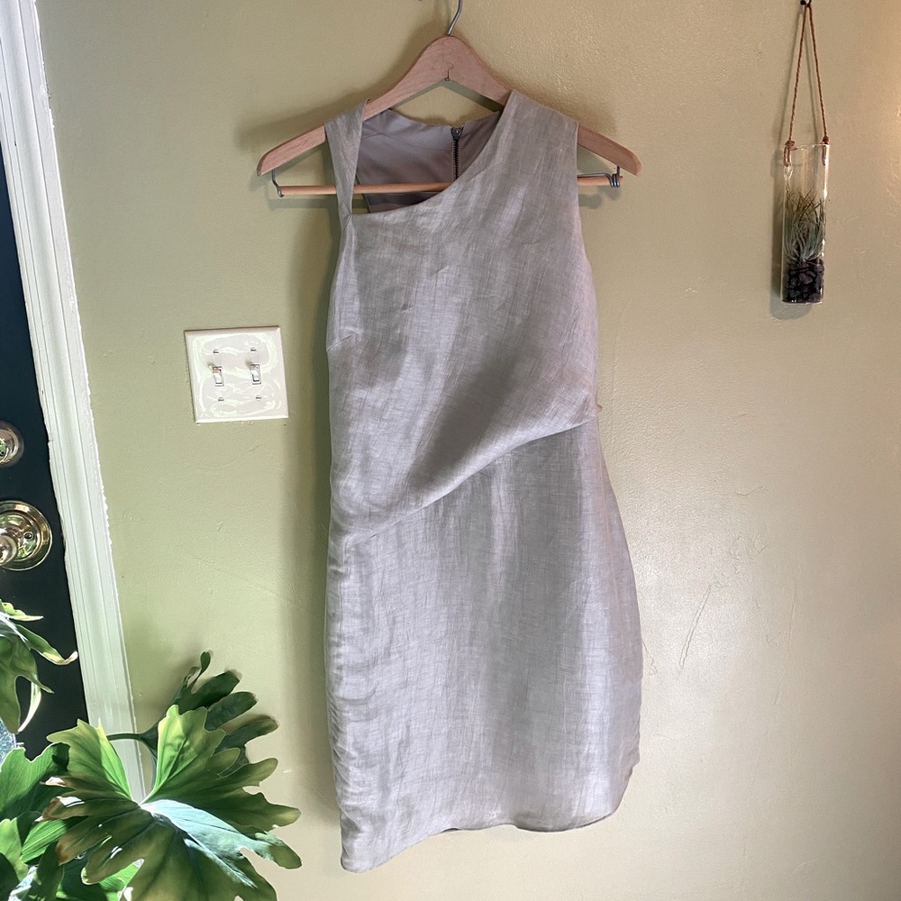 Helmut Lang Asymmetrical Linen & Silk Dress